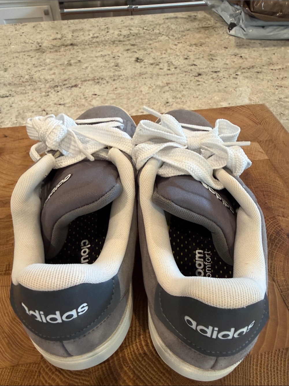 adidas Gray Suede Low-Top Sneakers with White Stripes - Picture 3 of 4